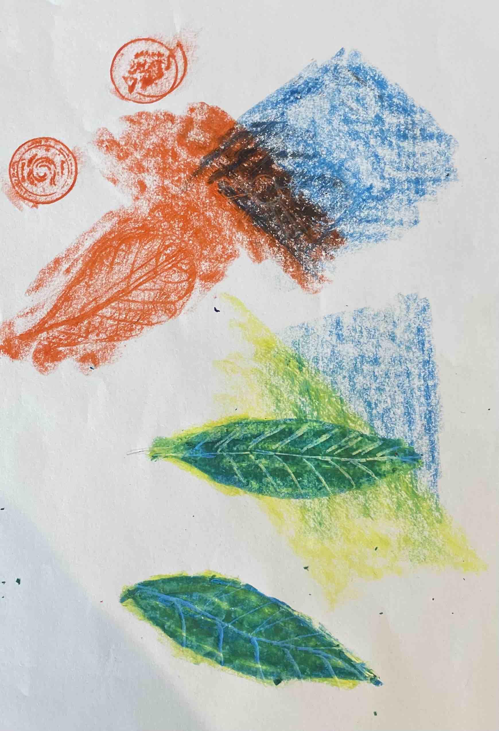 wax crayon contact prints